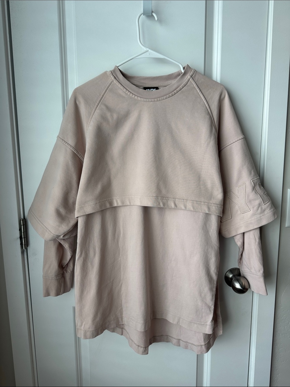 IVY PARK Layered Crew Sweatshirt in Blush